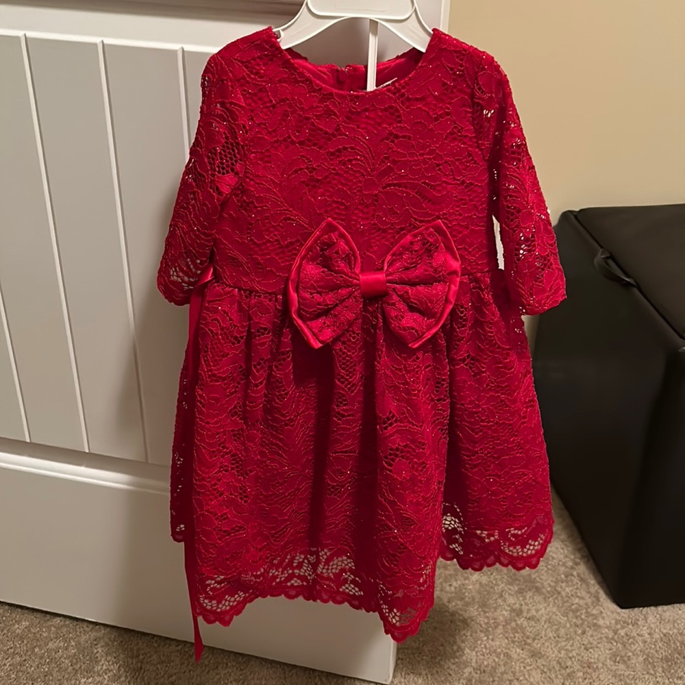 Rare Editions red lace dress